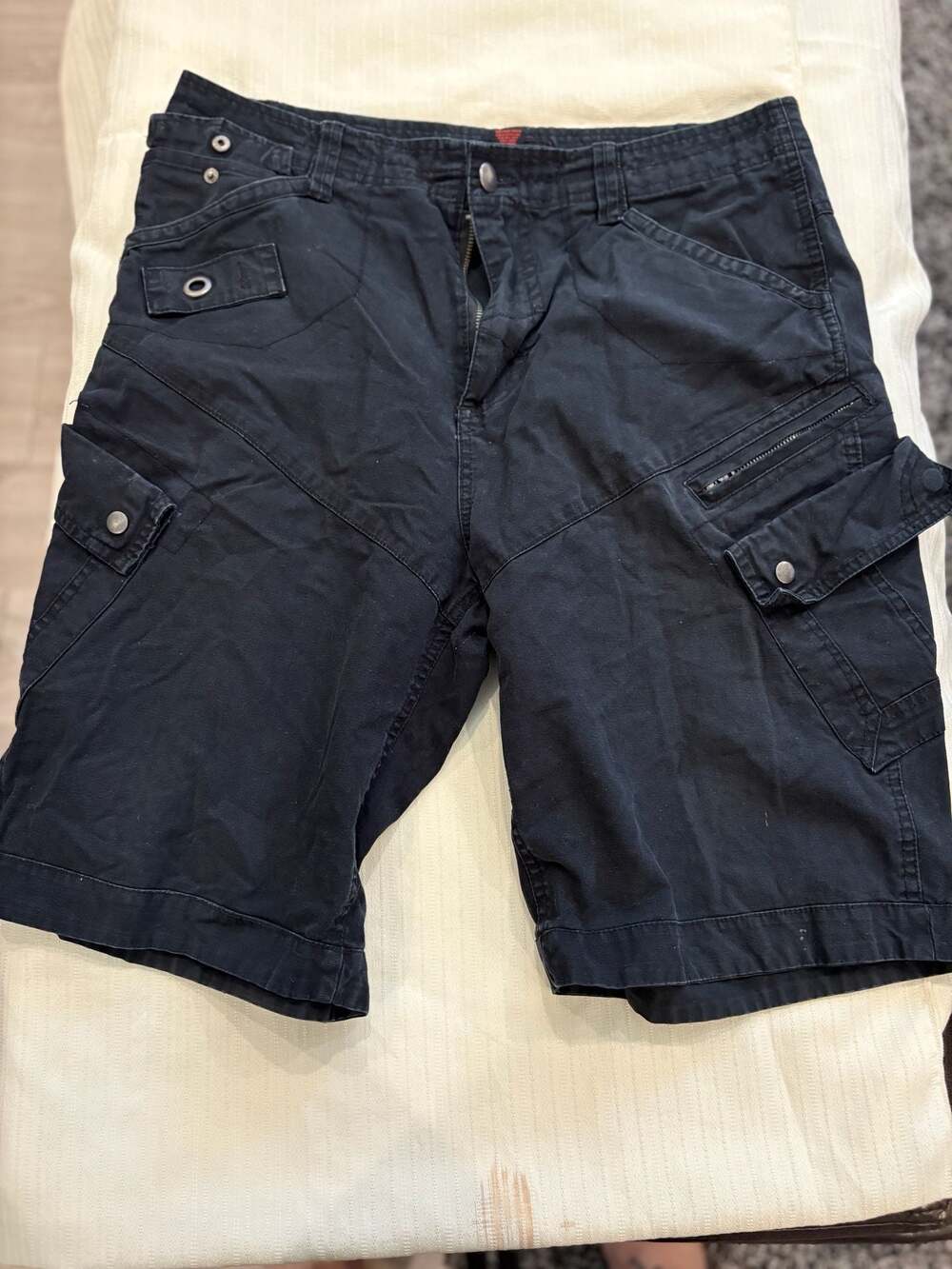 Foot Locker Cargo Utility Multi-Pocket Shorts Black Size 32